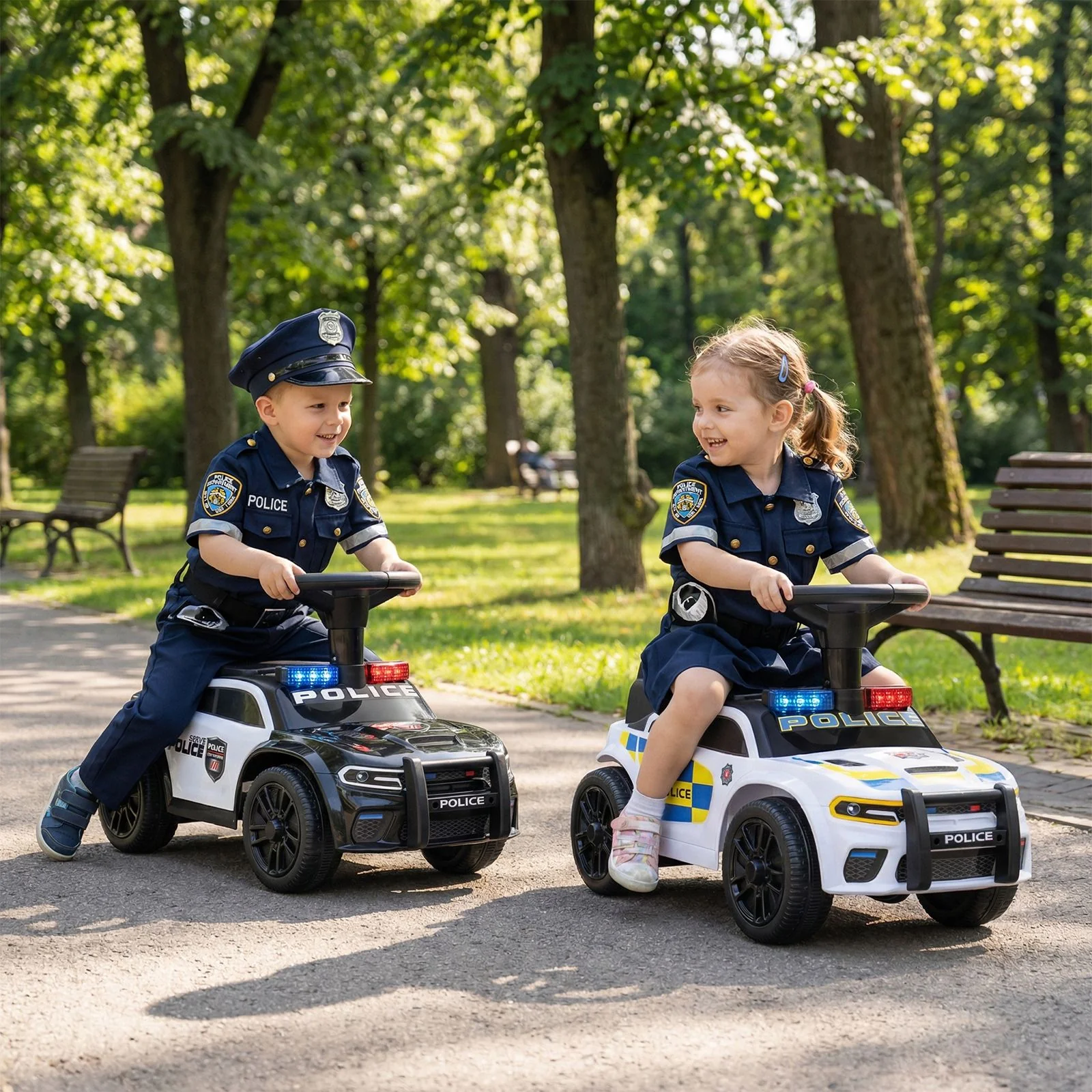 Toddler Sliding Car with Flashing Lights and Under-Seat Storage - Image 2