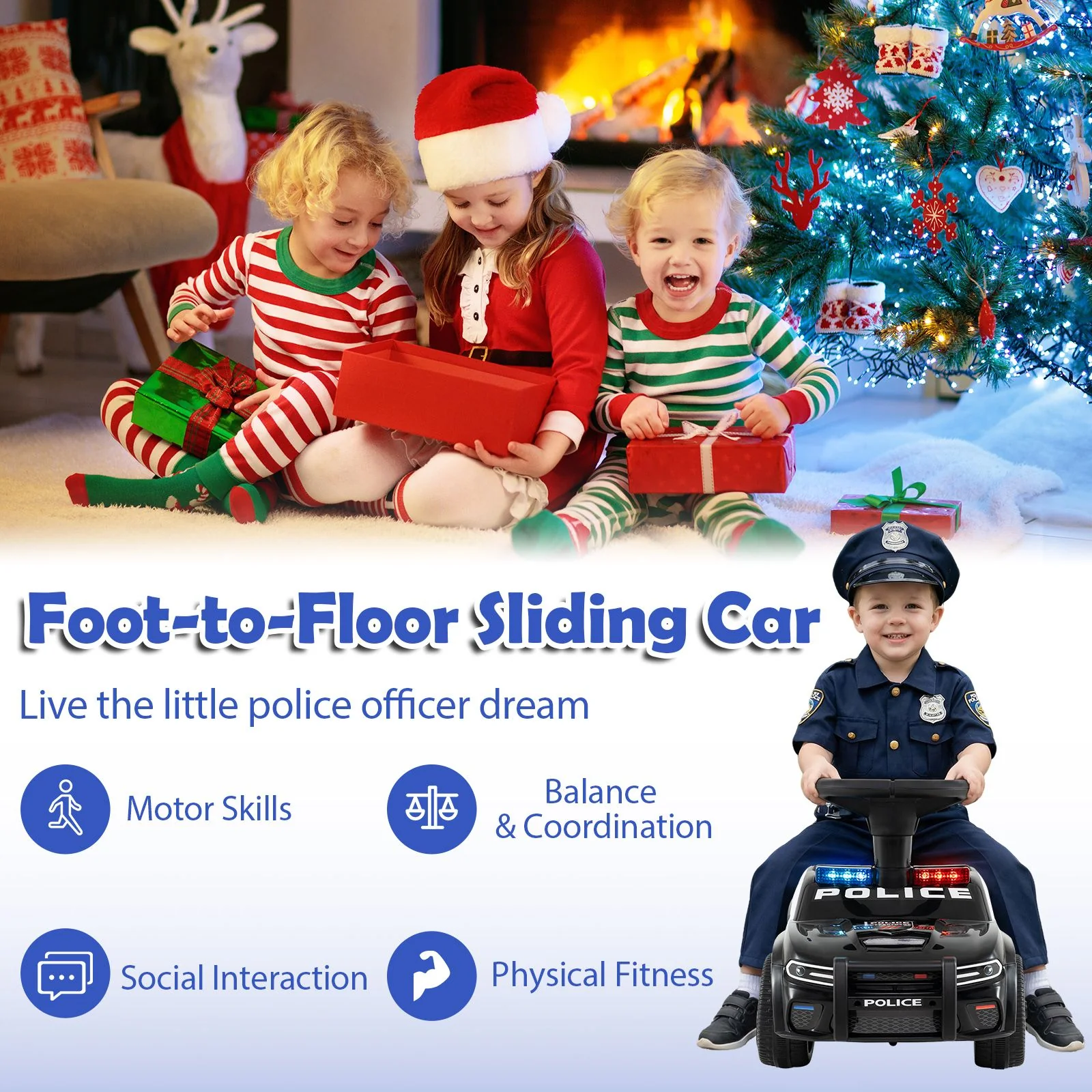 Toddler Sliding Car with Flashing Lights and Under-Seat Storage - Image 7