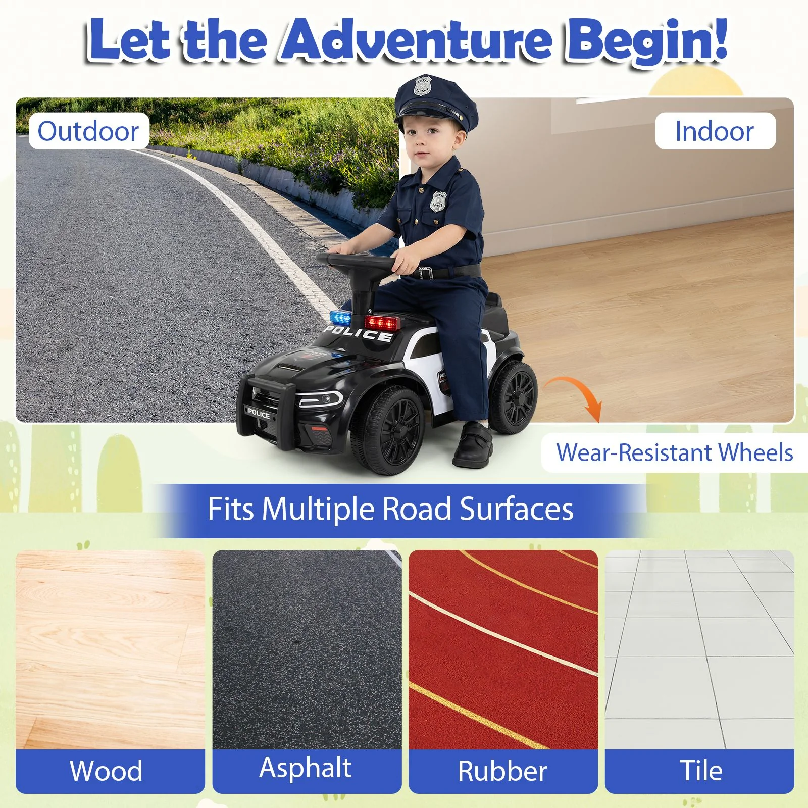 Toddler Sliding Car with Flashing Lights and Under-Seat Storage - Image 8