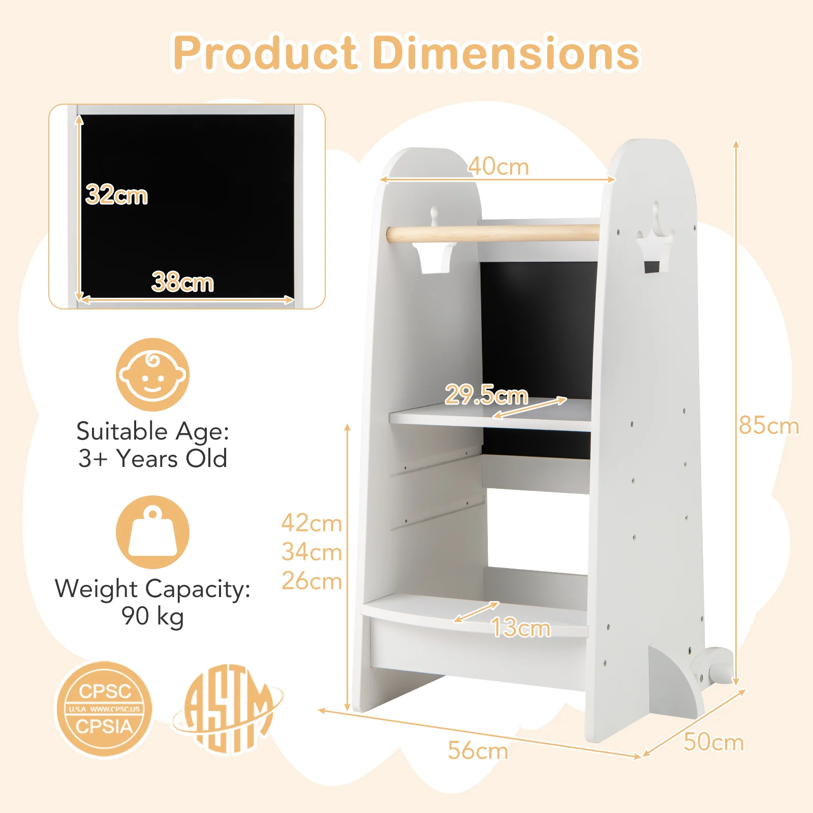 Toddler Standing Tower with 3-Level Adjustable Platform - Image 10