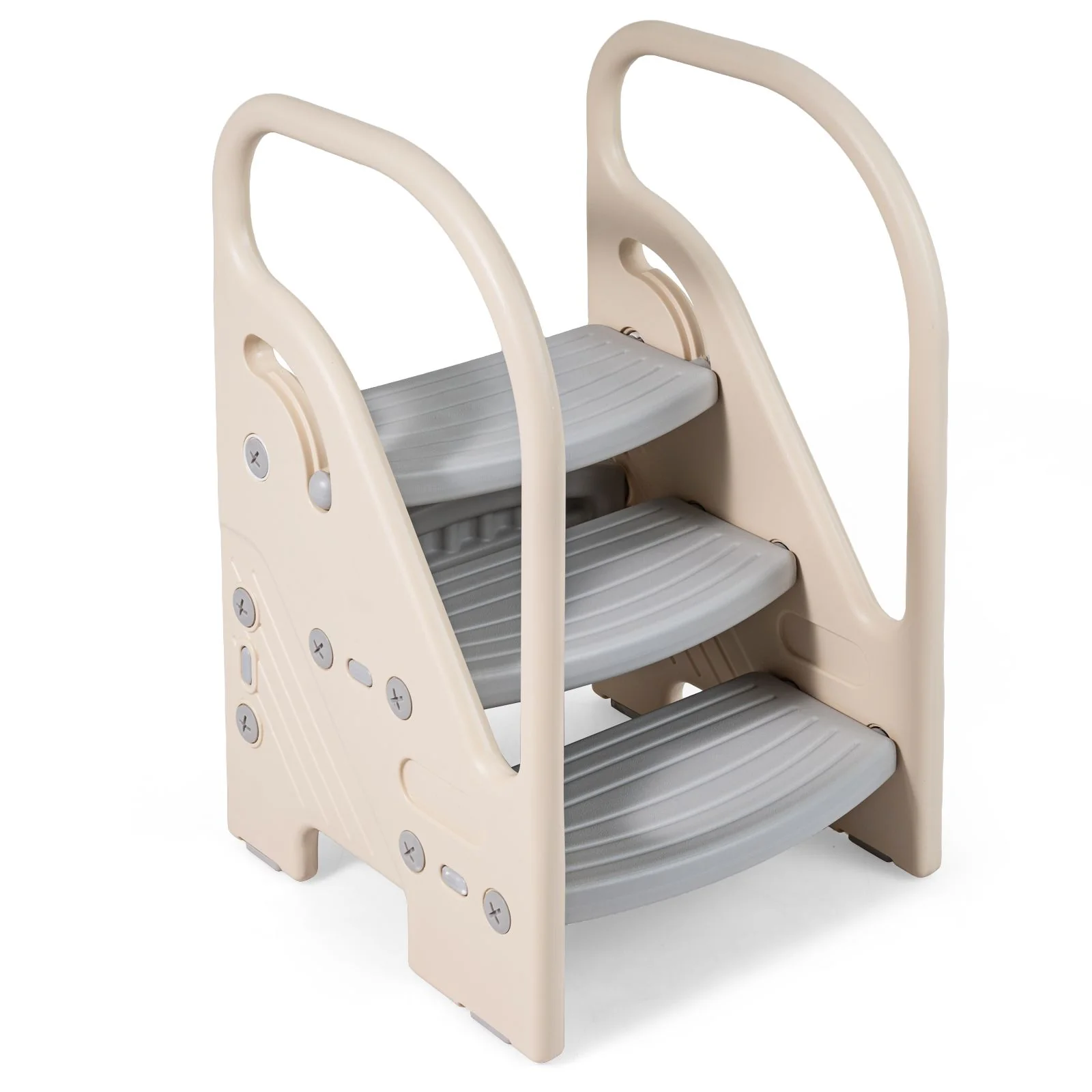 Toddler Step Stool with Adjustable 2/3-Step and Safety Handles for Bedroom - Image 11