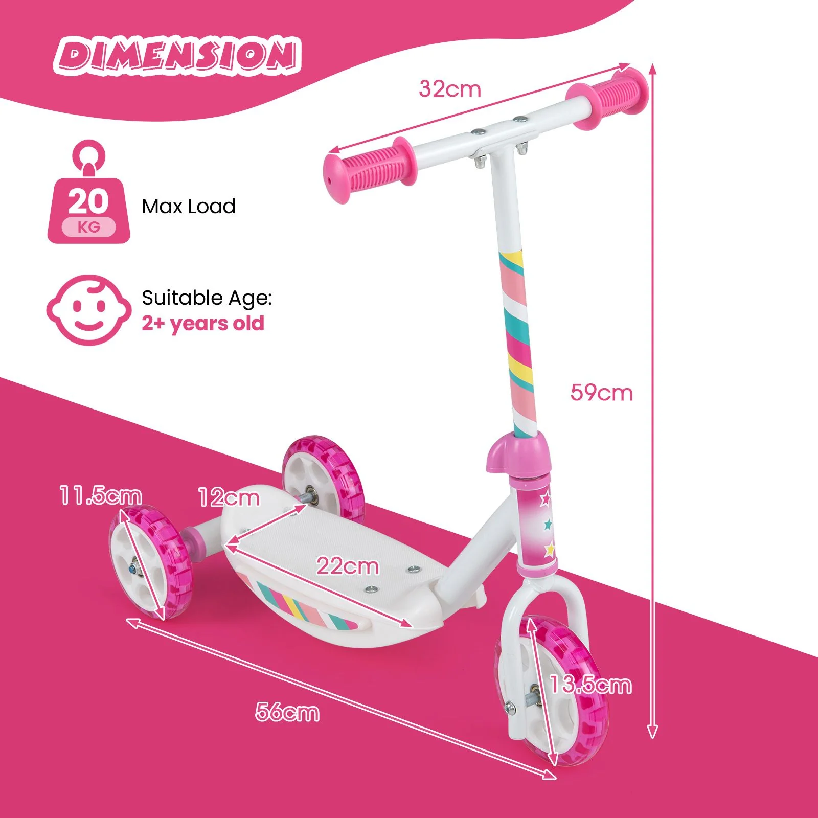 Toddlers Kick Scooter with LED Light Up Wheels and Wide Anti-Slip Deck - Image 5