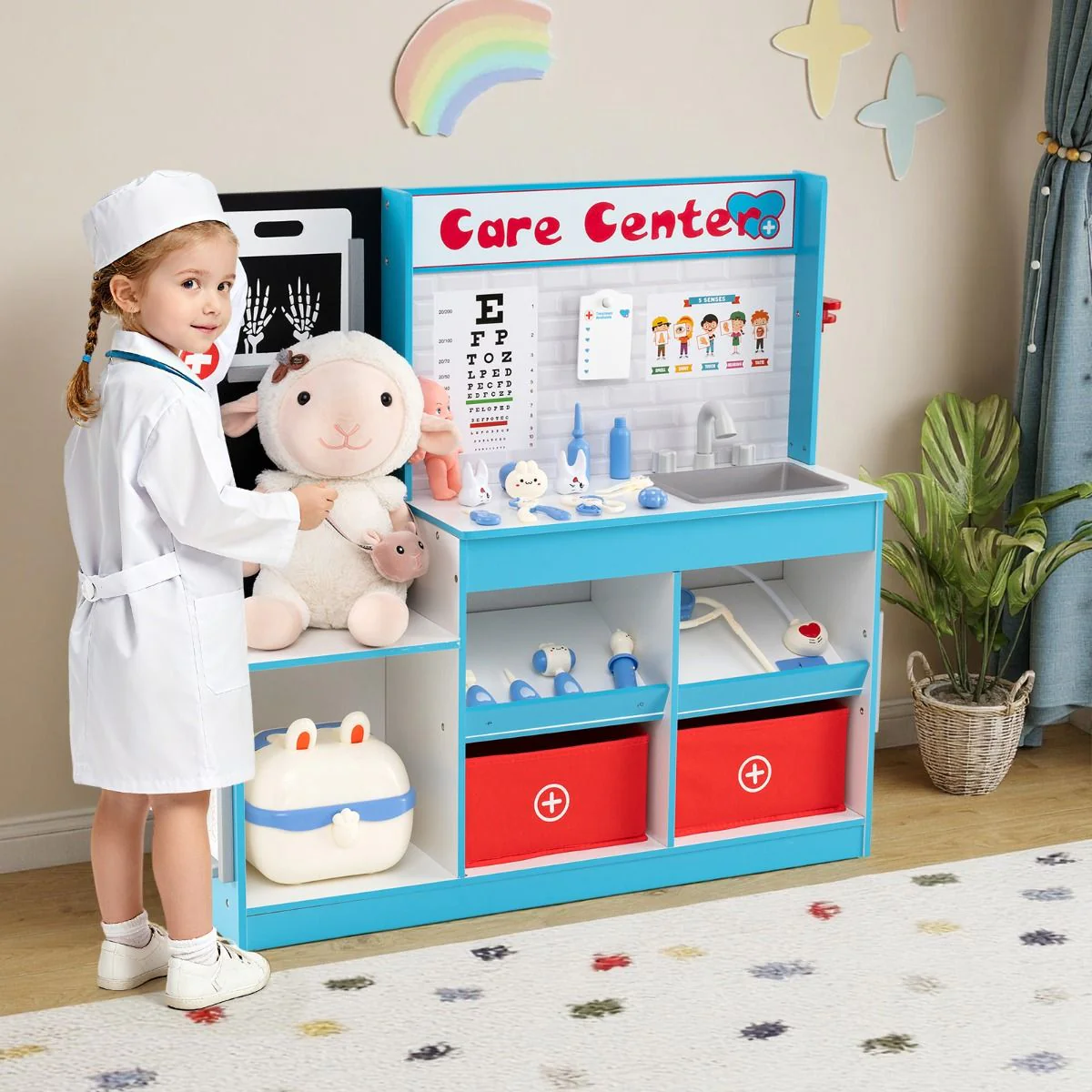 Wood Medical Center Toy Set with Examine Region and X-Ray Film - Image 8