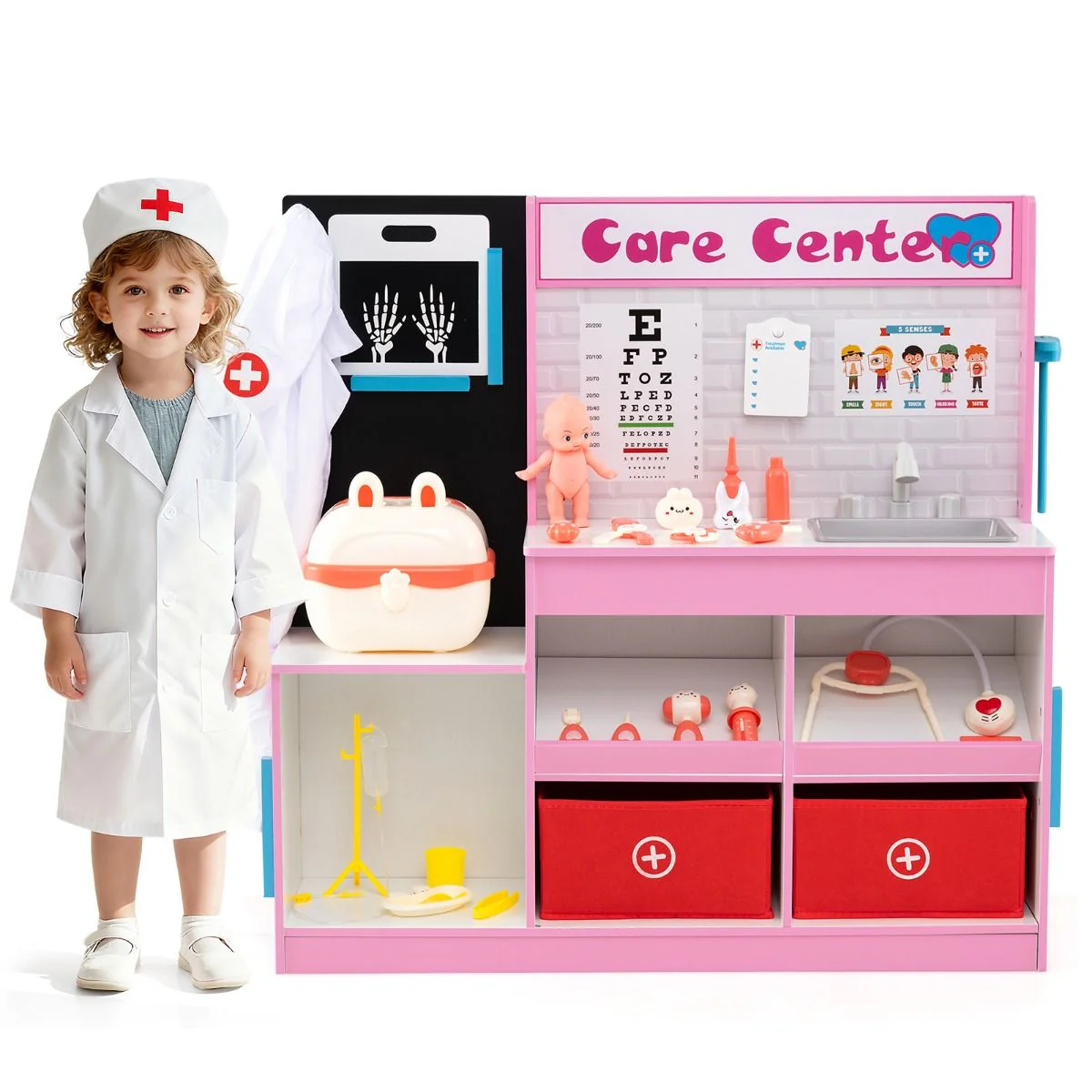 Wood Medical Center Toy Set with Examine Region and X-Ray Film - Image 9
