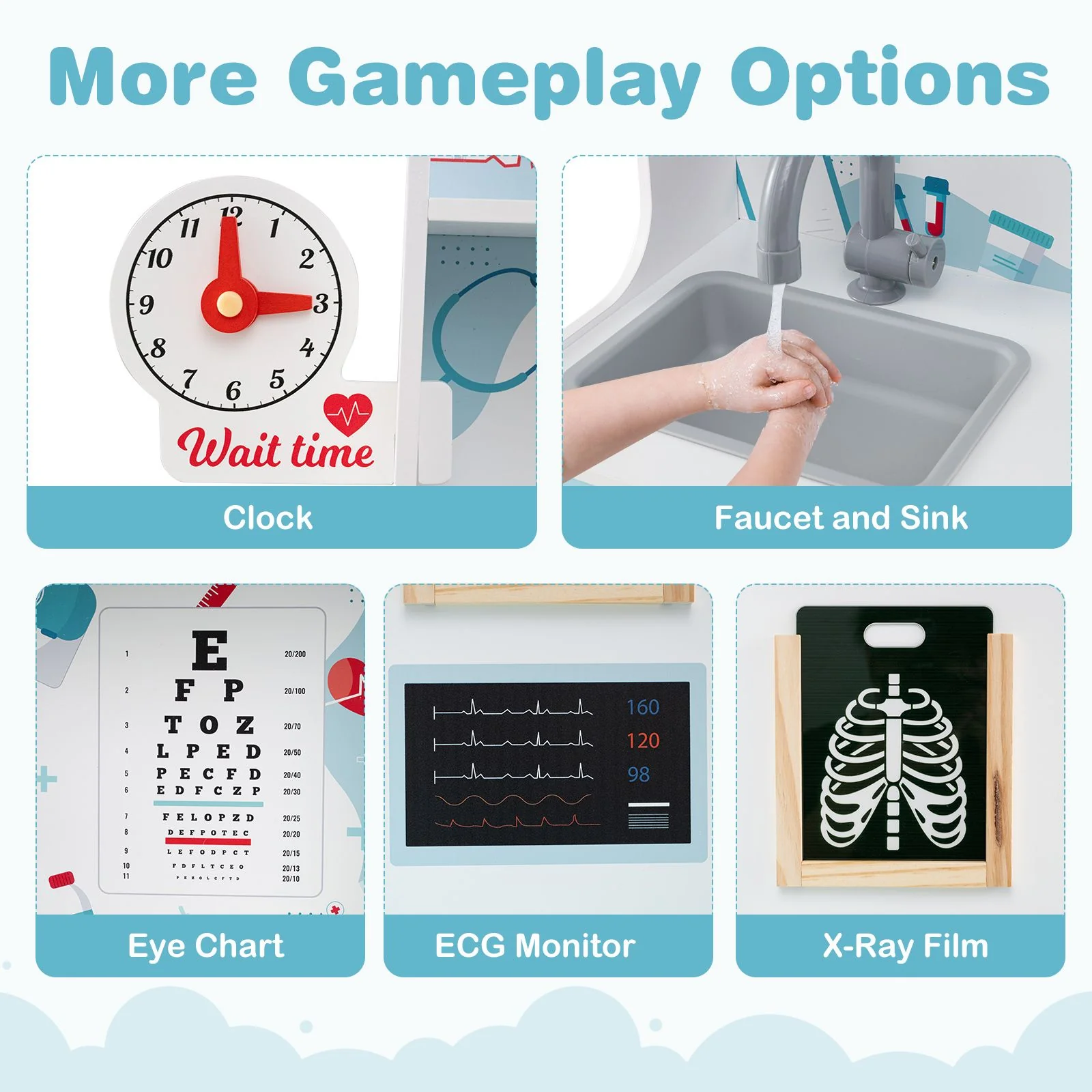 Wooden Doctor Play Set with 24 Pieces Toy Accessories for Kids - Image 7