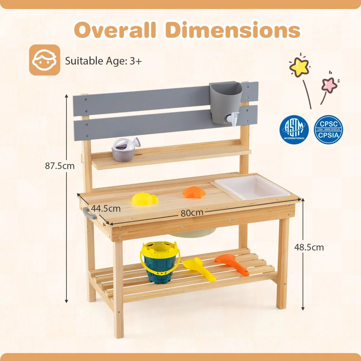 Wooden Kitchen Playset with Extended Tabletop - Image 7