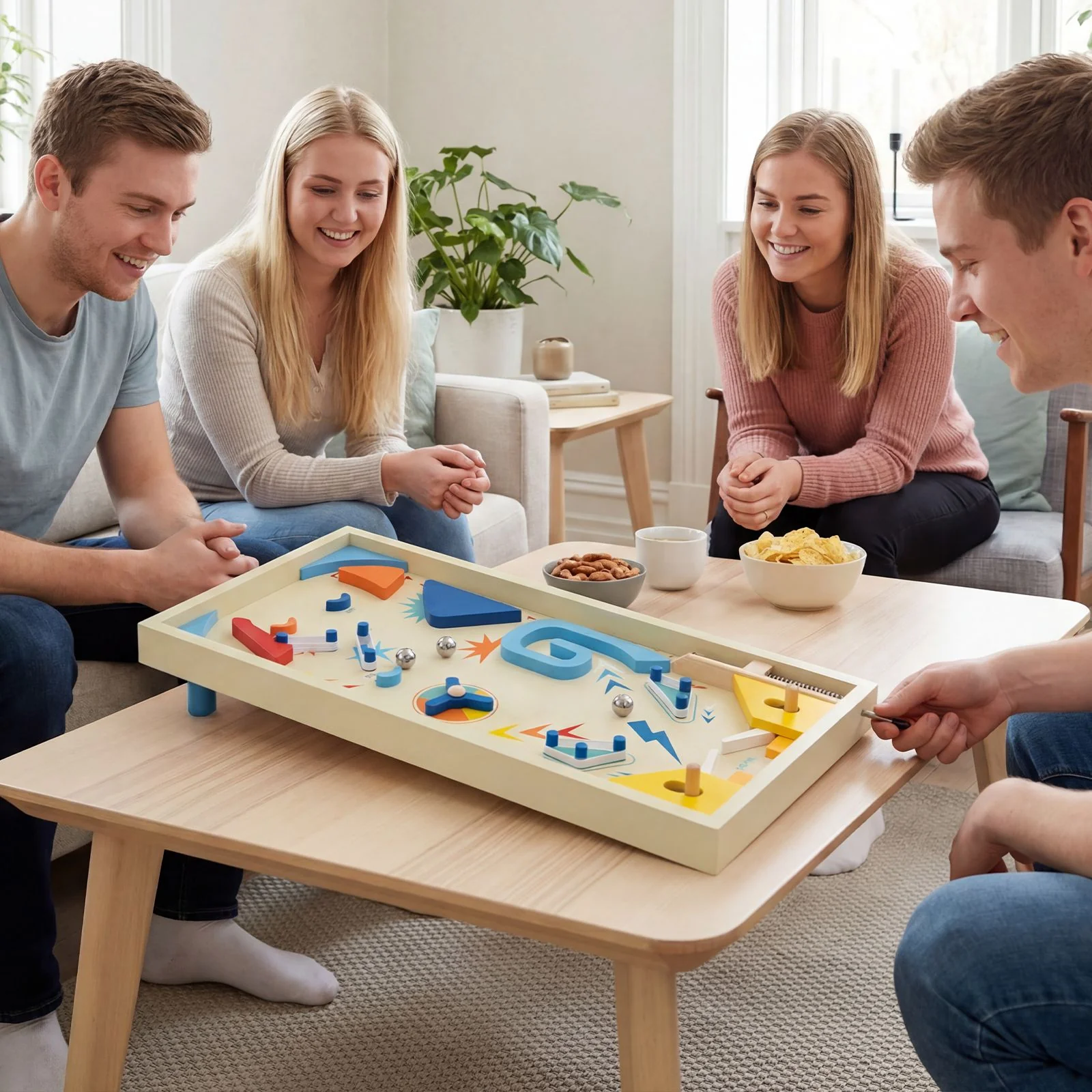 Wooden Pinball Machine with 3 Balls for Kids 6+ and Adults - Image 3